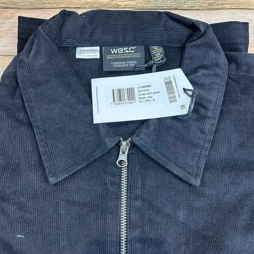 Wesc Nick Corduroy Shirt Jacket Black Men's XL NWT